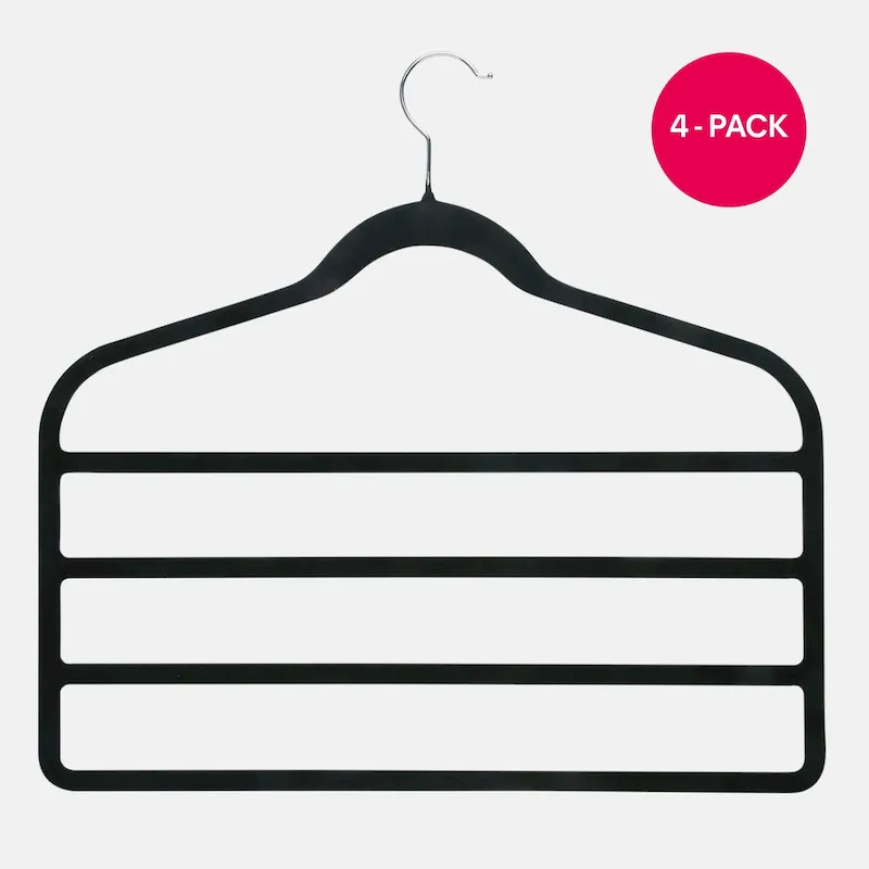 4-Tier Velvet Pants Hangers, 4-Pack 2025 lifelong of - Sale